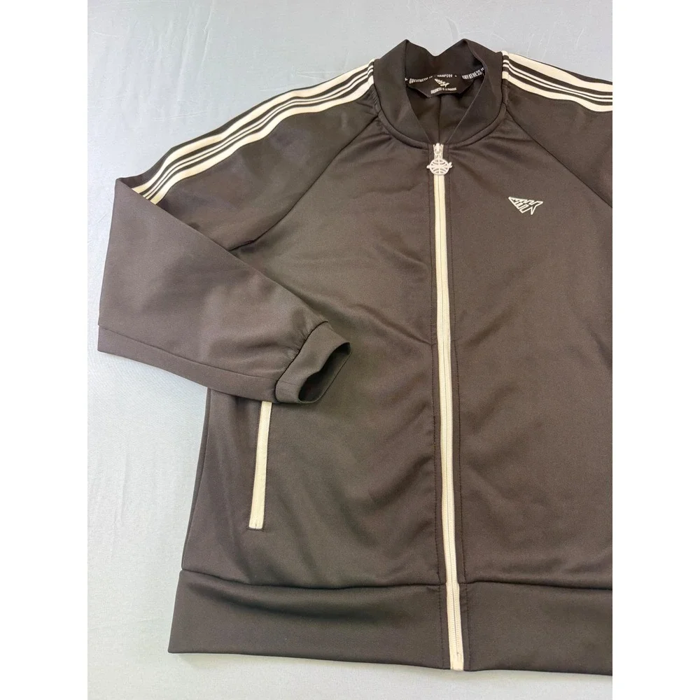 Paper Planes Mens Track Jacket Black White Stripe Full‎ Zip Size Medium M